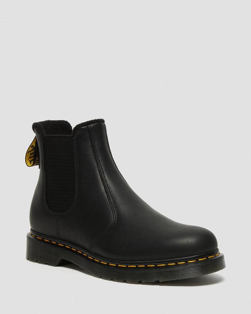 Black Men\'s Dr Martens 2976 Warmwair Leather Ankle Boots | CA 429MQZ